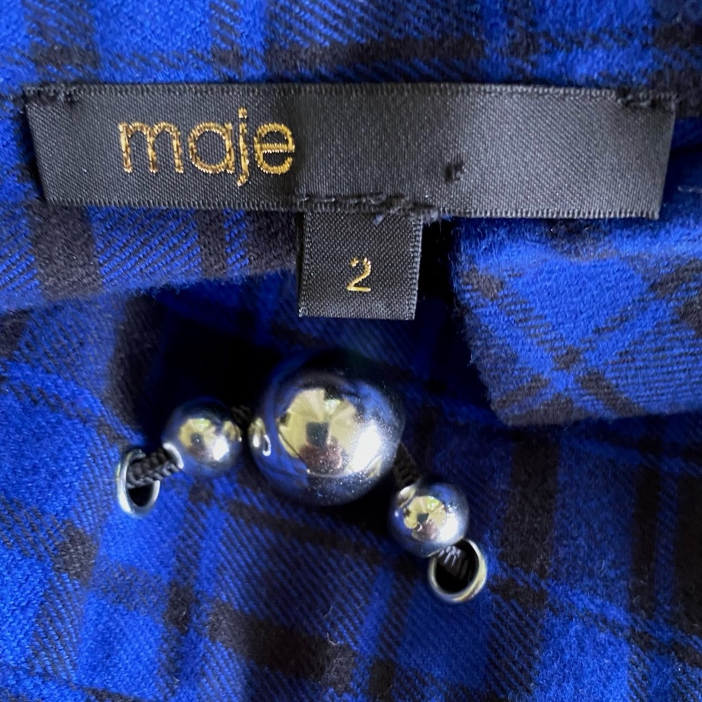 Maje Rebel Carreaux belted check cotton-flannel midi dress. 💙 - Picture 7 of 11
